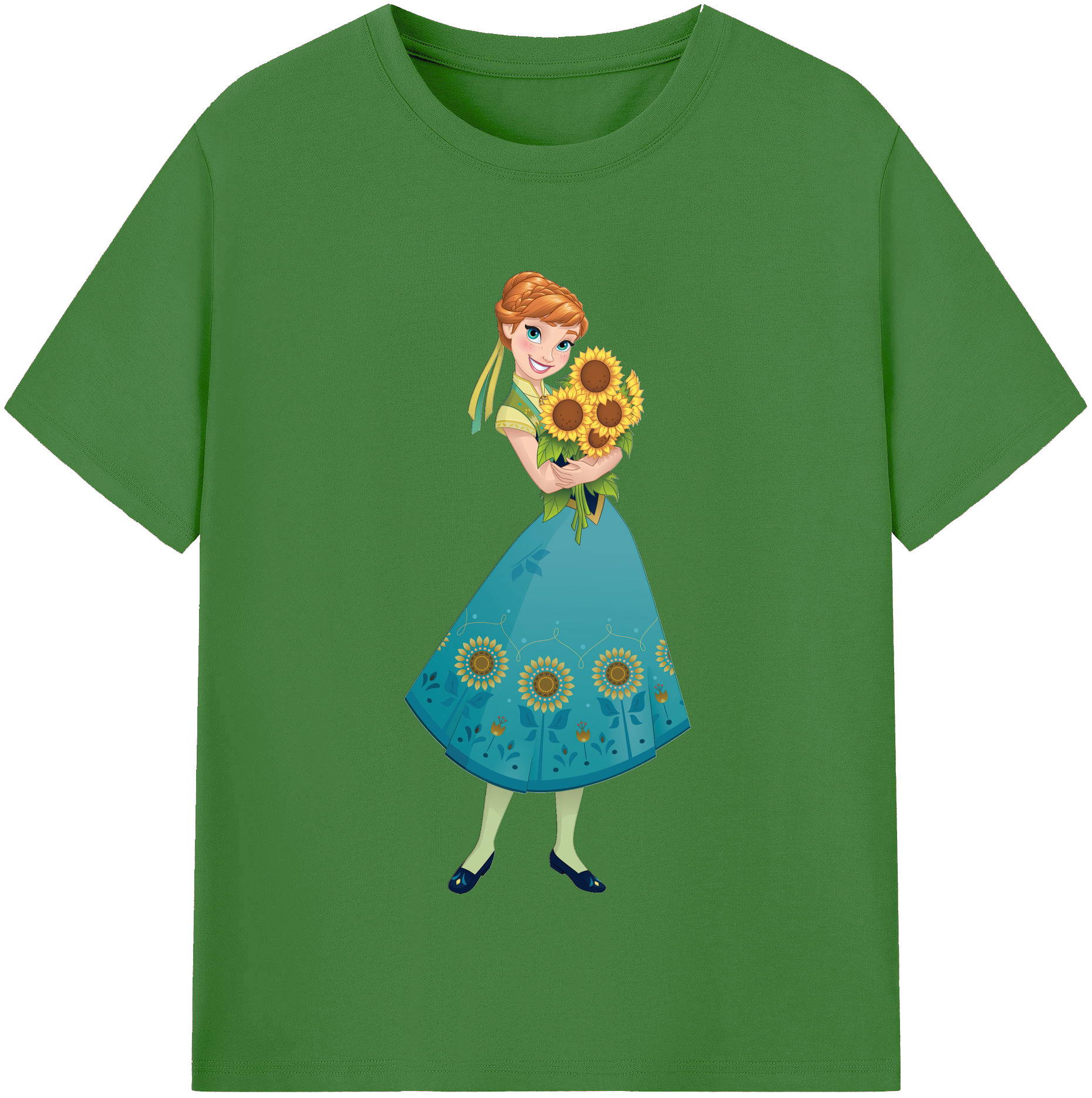 （画像用） アナと雪の女王 アンナ エルサ Frozen Anna Elsa レディースカジュアルプリントTシャツ（綿100％）